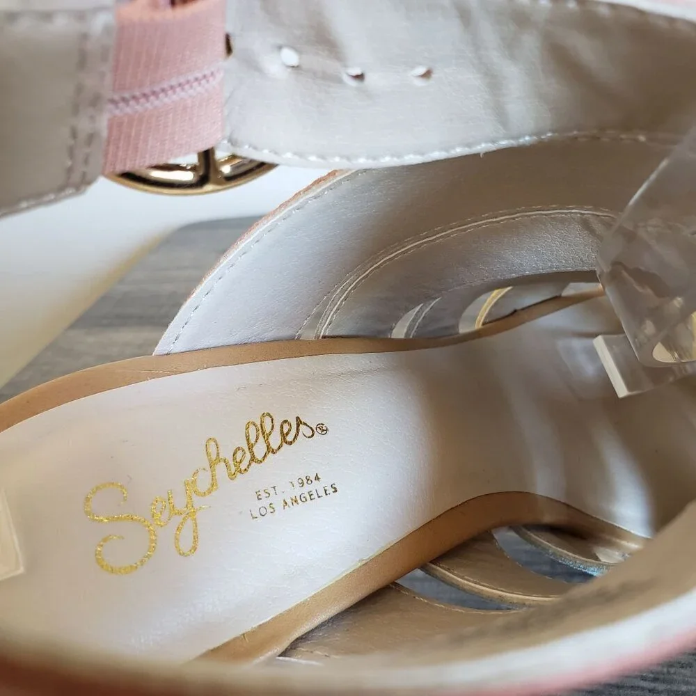 Seychelles Completely Engaged Pastel Suede Sandals Block Heel Multi Women's 7.5